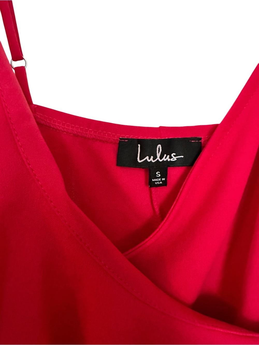Lulu's Red One-Shoulder Ruffle Slip Dress - Picture 3 of 5